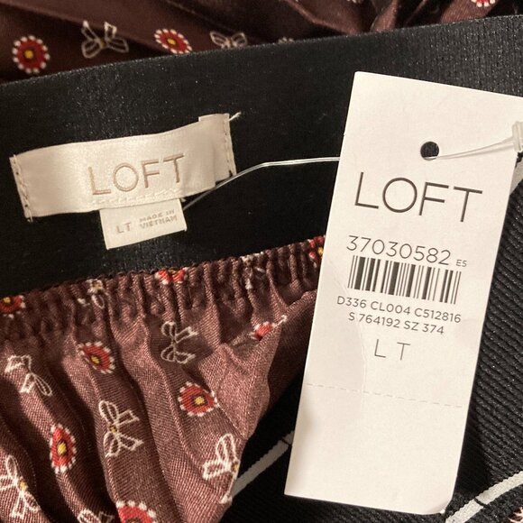 Loft Bow Pleated Midi Skirt NWT Size LT - Picture 8 of 8